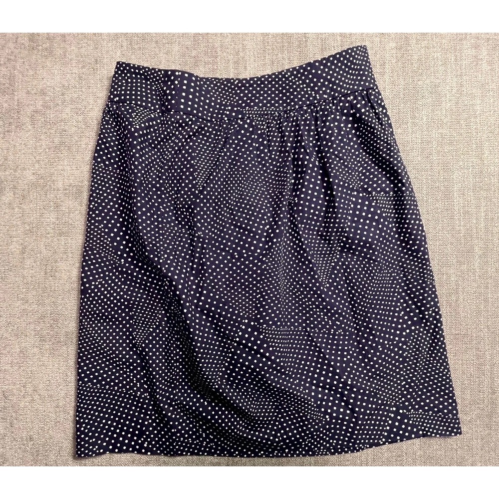 Hugo Boss Blue Polka Dot A-Line Mini Skirt Womens 4 Modern Minimalist Vranaina1